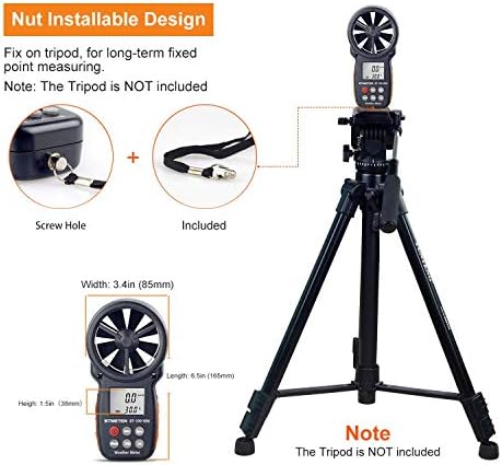 BTMETER BT-100WM Handheld Anemometer, Wind Speed Meter, Digital Barometer