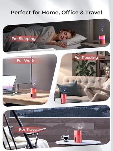 Waterless Essential Oil Diffuser: 𝟗-𝐂𝐨𝐥𝐨𝐫 𝐋𝐄𝐃 Bright Red