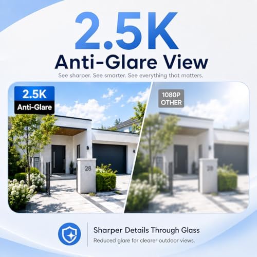 SOIADV 2.5K Window Camera Wireless,No-Drill Install,2.4GHz & 5GHz WiFi Indoor Dome Cameras for Home Security,AI Human Detection, 6s Pre-Roll, Battery Powered,4MP Color Night Vision,SD/Cloud