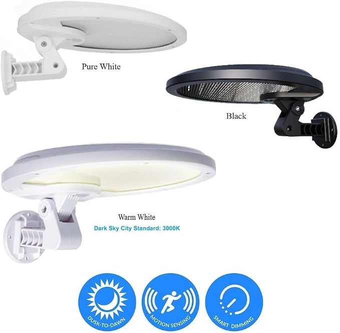 eLEDing Solar Lights Outdoor Super Bright 56 LED Solar Powered Motion Sensor Security Wall Lights with IP65 Waterproof & Rotatable Angle 0-80 Degree for Garage, Patio, Garden, Driveway, Yard