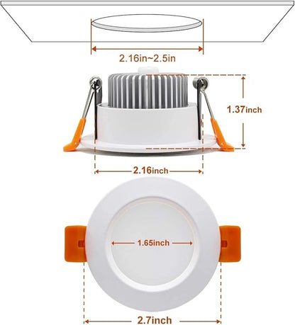 YGS-Tech Smart 2 Inch LED Recessed Lighting RGB WiFi Downlight, 5W Compatible with Alexa and Google Home, Dimmable RGB & CCT 2700-6500K Color Changing, 120V LED Ceiling Light with Driver (1 Pack)