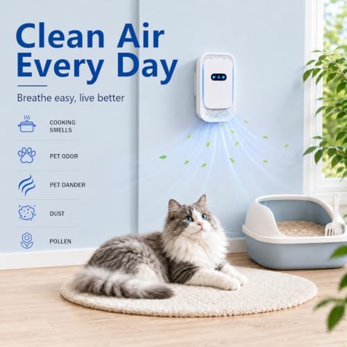 Air Ionizers 4 Pack, Small Negative Ion Air Purifiers, Low Noise Portable Air Freshener for Odor, Smoke, Dust, Pets, Fresh Odor Eliminator Kit (White-4pcs)