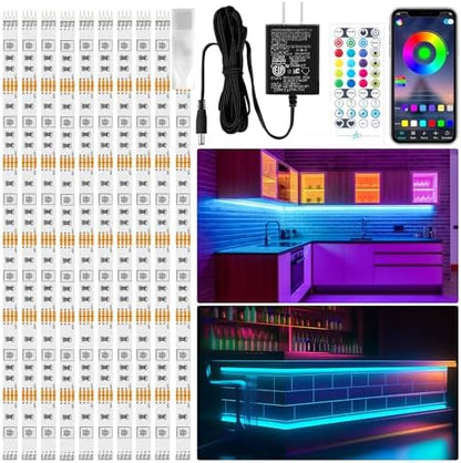 LAFULIT 10 PCS RGB Under Cabinet Lights with App and Remote Control