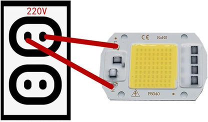 SaiDian 2Pcs LED Chip Light COB Chip 50W AC 110V Driverless High Power Positive White Light Engine Integrated Smart IC Driver