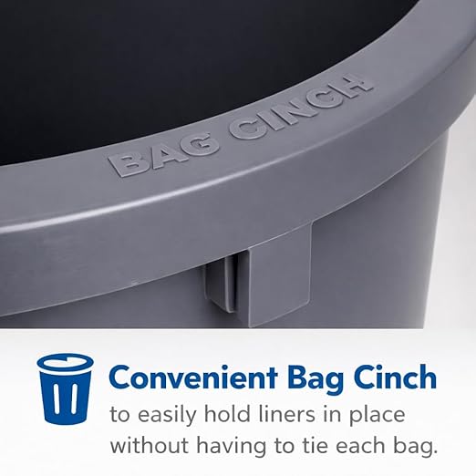 32 Gallon Yellow Round Commercial Trash Can with Lid and Dolly, Heavy-Duty Food Grade NSF Certified, Perfect for Restaurant, Office, School, Garage, Backyard, Workshop, Warehouse