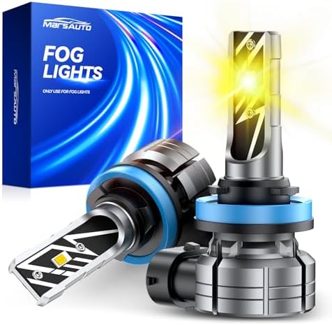 Marsauto H11/H16/H8 LED Fog Light Bulb Yellow, 14,000LM 3000K Amber Yellow