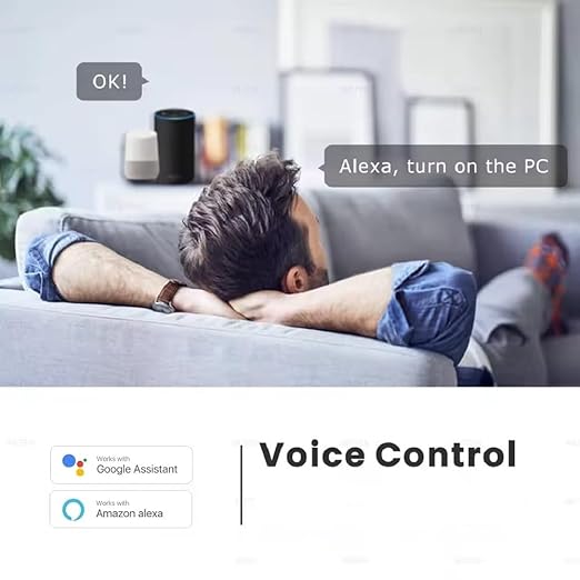 Smart WiFi Remote Desktop On Off Power Switch,Tuya app Remote with Child Lock Timing Function,Compatible with Alexa