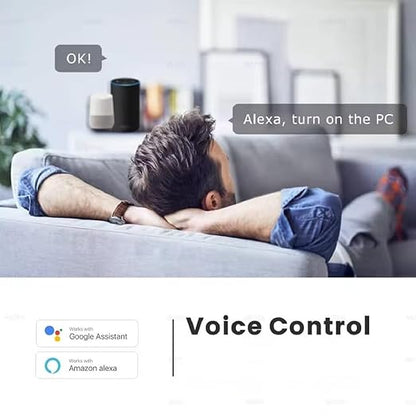 Smart WiFi Remote Desktop On Off Power Switch,Tuya app Remote with Child Lock Timing Function,Compatible with Alexa