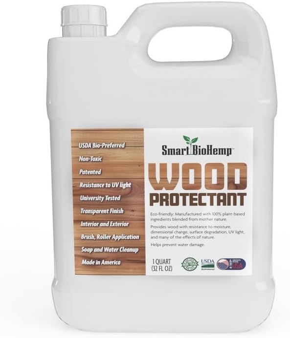 Plant-Powered 1-Quart Protectant, Protects Wood from Water & UV Rays, Penetrating Wood Treatment for Outdoor and Indoor Furniture, Marine, and Decking, 75-100 Sq. Ft of Coverage