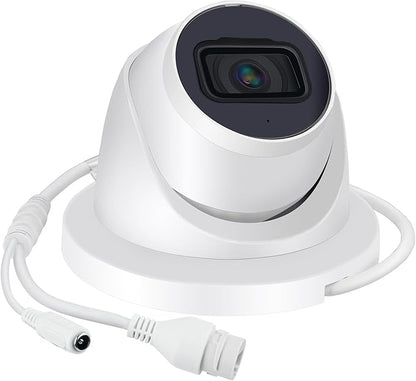 DahuaSecurity 4K 8MP PoE IP Dome Camera – Outdoor AI Security Turret Camera with Human & Vehicle Detection, 98ft IR Night Vision, IP67, Built-in Mic, Smart Surveillance for Home