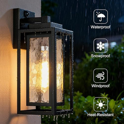 15.78'' Motion Sensor Water Ripple Porch Light,Outdoor Wall Sconce Light