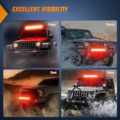 Nilight LED Light Bar 20 Inch 126W Spot Flood Combo Red Beam