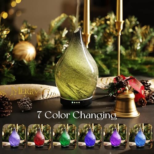 Porseme Essential Oil Diffuser 150ml Handmade Glass Diffuser 6H Runtime