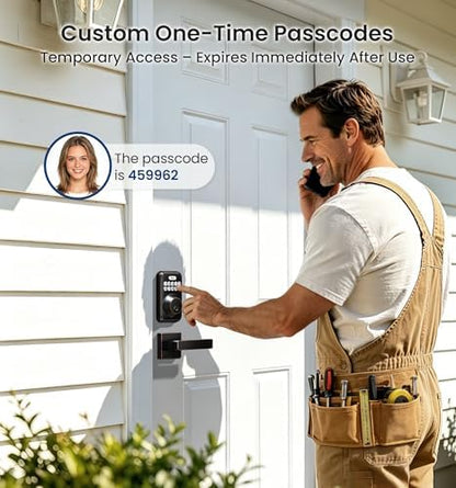 Veise DK01-B Keyless Entry Deadbolt Lock with Handle Set, Oil Rubbed Bronze