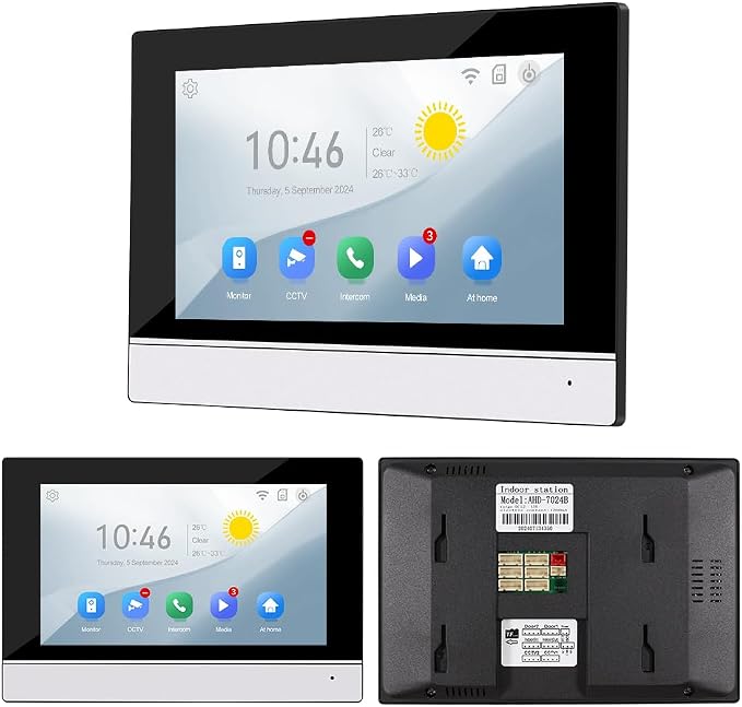 YiToo 7" Wired Video Door Phone Intercom System 1080P Indoor Monitor Touch Screen with HD Infrared Outdoor Doorbell WiFi Tuya APP Connection for Villa Home Office Apartment