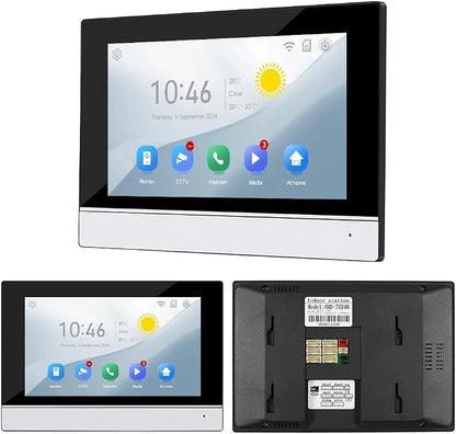 YiToo 7" Wired Video Door Phone Intercom System 1080P Indoor Monitor Touch Screen with HD Infrared Outdoor Doorbell WiFi Tuya APP Connection for Villa Home Office Apartment
