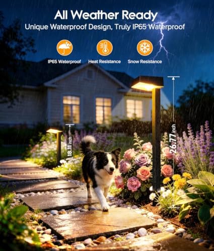 ELECLINK Solar Pathway Lights Outdoor, 12 Pack Garden Lights Solar Powered Path Light with Focused Beam Lens, 2 Light Modes Waterproof Outdoor Solar Light for Yard Driveway Walkway Landscape