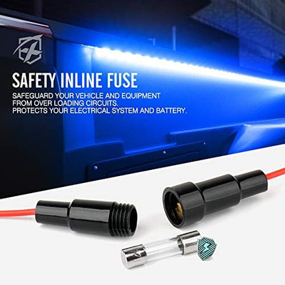 Xprite 2PCS 60" Blue LED Truck Bed Lights Strip Kit with On/Off Switch
