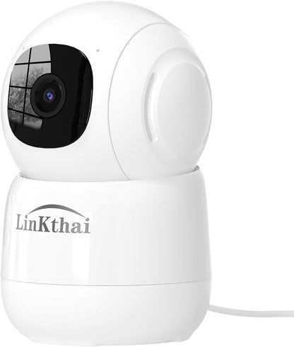 Camera for Home Security, 2K Pet Camera with Speaker,Indoor Camera Wireless with Phone App, Auto Tracking/Super Night Vision, Cloud/SD Card Storage, 2.4 GHz, White