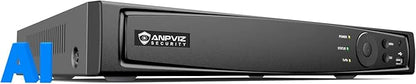 Anpviz AI 12MP 8CH POE NVR (12MP/8MP/6MP/5MP/4MP) Smart AI POE Network Video Recorder - Supports up to 8 x 12MP POE Cameras, 8-Channel Power Over Ethernet (Not Included HDD) NVR7608Q1-8P (H Series)