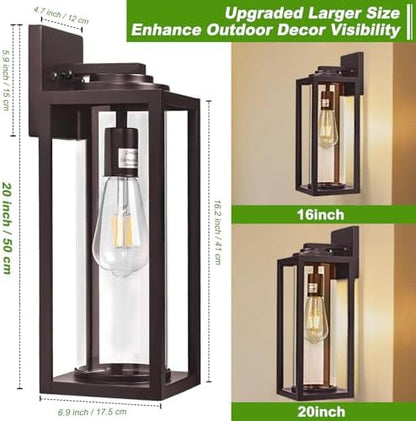 FILIYANO Large Outdoor Wall Lights, 20 Inch, Oil Rubbed Bronze, 2 Pack