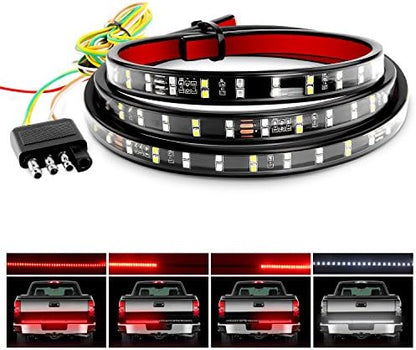 Nilight 60 Inch Truck Tailgate Light Bar Double Row 264 LEDs