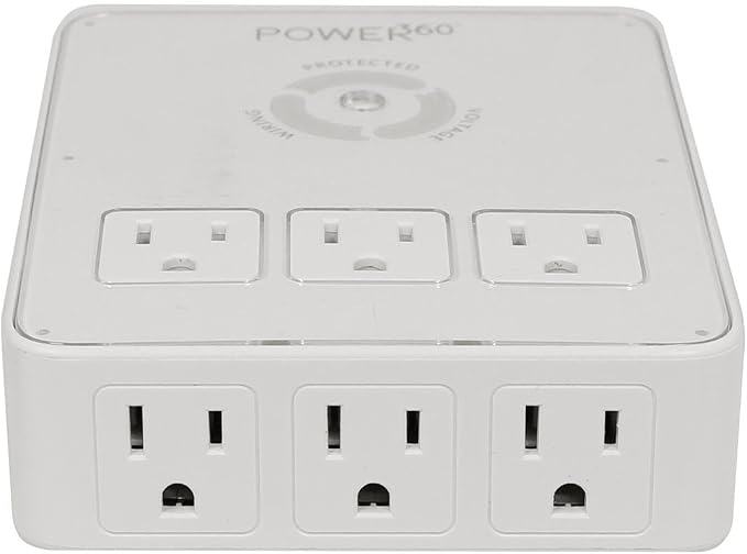 Panamax P360 Dock 6-Outlet Wall Tap/Charging Station, White, 6.8" x 2.9" x 5"