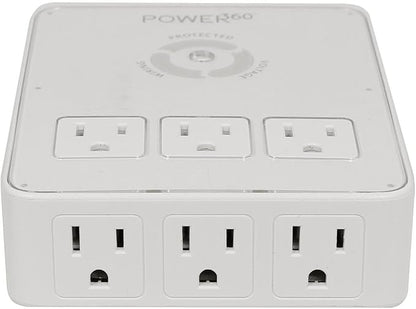 Panamax P360 Dock 6-Outlet Wall Tap/Charging Station, White, 6.8" x 2.9" x 5"