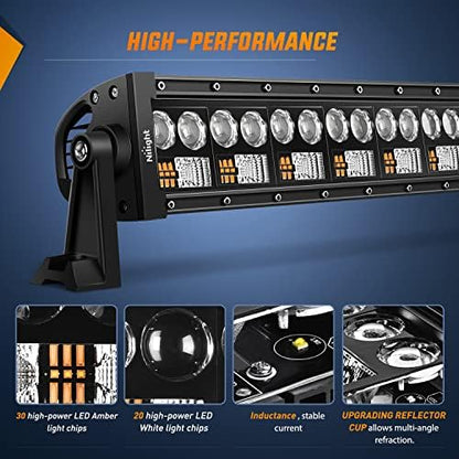 Nilight LED Light Bar 7D 22" 150W Spot Flood Combo Beam Amber White