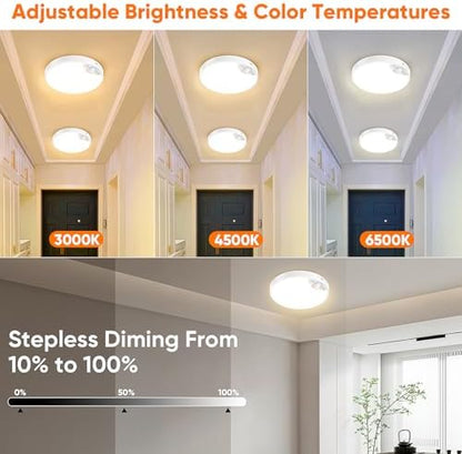 Rechargeable Motion Sensor Ceiling Light, 12000mAh Battery Closet Light