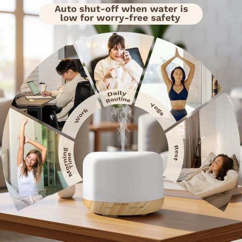 Essential Oil Diffuser, Ultrasonic Humidifier with LED Light