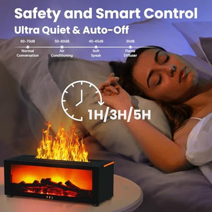 Fireplace Humidifier Flame Diffuser for Essential Oils Air Aromatherapy
