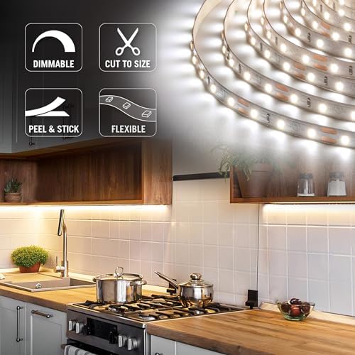 Armacost Lighting RibbonFlex Pro 12V White LED Strip Lights 60 LED/m, 4000K, 16.4 ft, 152230