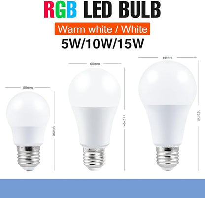 4Pcs 5W Dimmable Bulbs E27/E26 Timing Colorful Mood Lamp 4 Dynamic Modes Multifunction Smart Indoor Atmosphere Nightlight AC85-265V Bar Party Festival Background Decoration Lighting With IR Remote