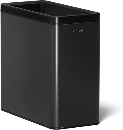 Kohler K-31313-BST 12-Liter Open-Top Trash Can, Black Stainless Steel