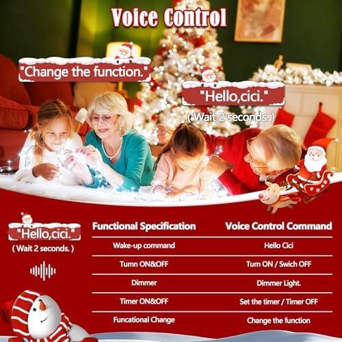 Voice Control 88 Ft 240 LED Smart String Lights with Remote, Cool White