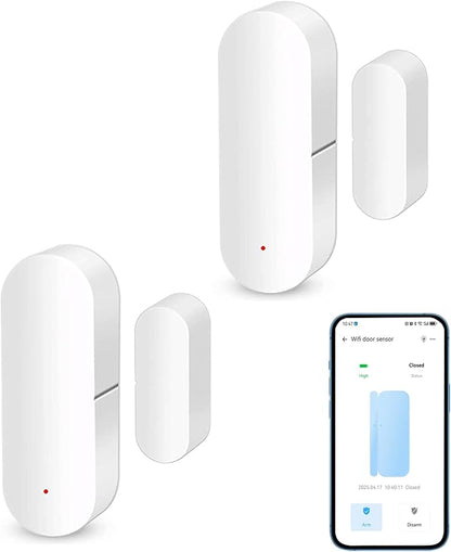 WiFi Smart Door Sensor: Door Open Contact Sensor for Home Security, Wireless Window Sensor, Secure Your Home with Instant Alerts & Smart Automation, Alexa & Google Assistant Compatible (2-Pack)