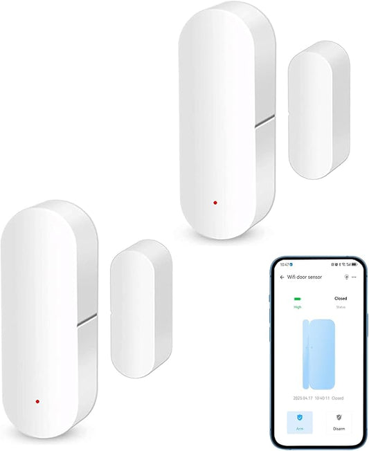 WiFi Smart Door Sensor: Door Open Contact Sensor for Home Security, Wireless Window Sensor, Secure Your Home with Instant Alerts & Smart Automation, Alexa & Google Assistant Compatible (2-Pack)