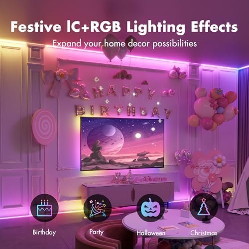 Led Lights for Bedroom 32.8FT Smart IC+RGB Strip Lights