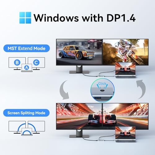 LIONWEI USB C Docking Station Dual Monitor HDMI, Laptop Multiport Adapter