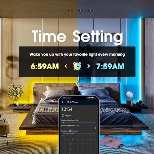 GIDEALED 32.8ft COB LED Strip Light 24V Kit,Color Changing COB RGB LED Strip Light Dimmable,Flexible LED COB Light Strip with IR Remote &Bluetooth APP Control,FCOB LED Light for Bedroom Decoration