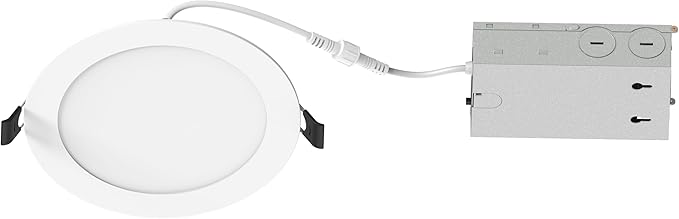 Elevate 6" Slim Canless LED Downlight, 7W/9W/12.5W — Ultra-Thin Recessed Fixture, 5CCT, IC Rated, Dimmable, Wet-Rated — Ideal for Kitchens & High Ceilings