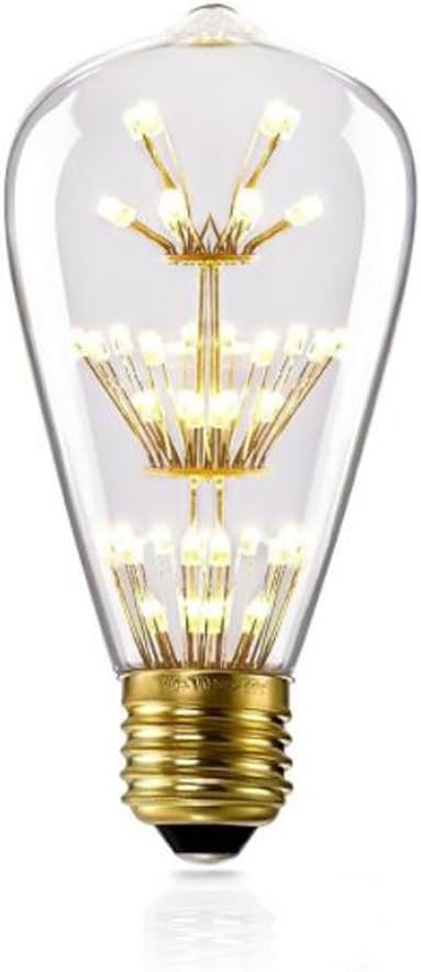 Kiven 3w LED Decorative Vintage Edison Bulbs Antique Style E26 110v Light Bulb Prefer for Indoor Outdoor Pendant Light(Package:1 Pcs)