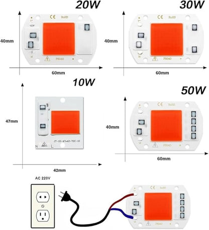 Indoor Lighting, Pack of 1, DIY LED COB Chip Diode AC110V 10W/20W/30W/50W, Full Spectrum Grow Plant Light Smart IC No Need Driver(Grow Light,110V 30w)