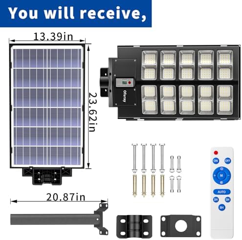 Ofuray Solar Street Lights Outdoor,Of-11800W Commercial Parking Lot Light