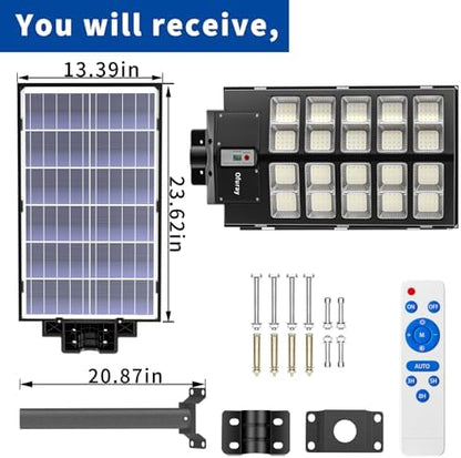 Ofuray Solar Street Lights Outdoor,Of-11800W Commercial Parking Lot Light