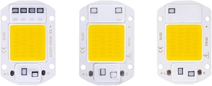 3pcs AC220V LED COB Lamp Bead 20W 30W 50W IP65 Smart No Need Driver DIY Flood Light Led Bulb Spotlight Outdoor Chip Lamp(Warm Light,F4054 10W)
