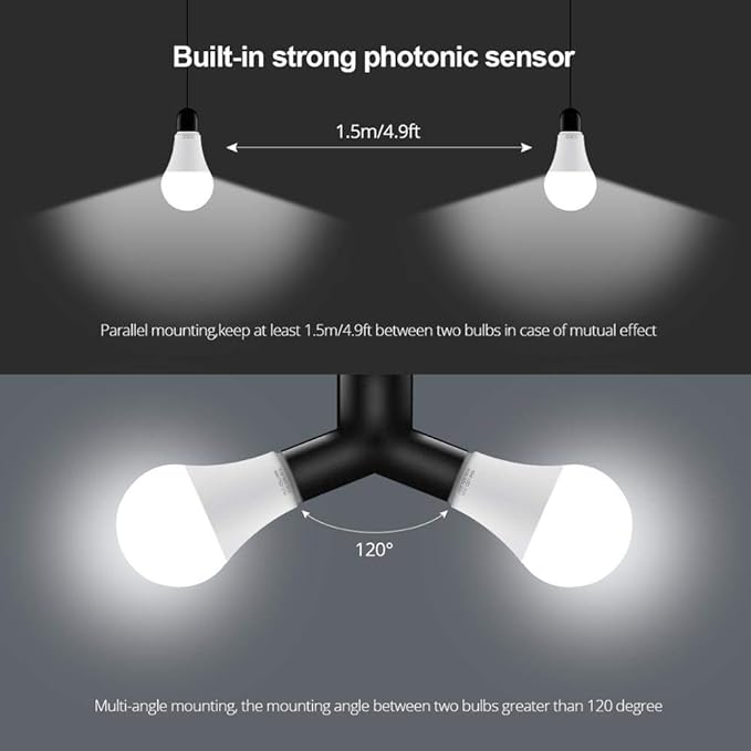 YSJX Lights, Pack of 5, LED Dusk to Dawn Night Bulb, AC85-265V 10W/15W Sensor Smart Lamp, Auto Switch ON/Off Garden Lighting, Household Bulbs(15W)