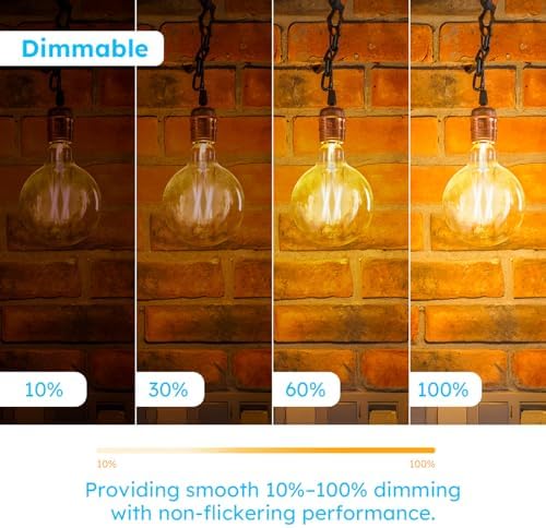 E12 G16.5 Candelabra Globe LED Bulb, 2700K Warm White, 40W Equivalent