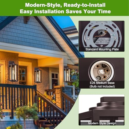 FILIYANO Large Outdoor Wall Lights, 20 Inch, Oil Rubbed Bronze, 2 Pack